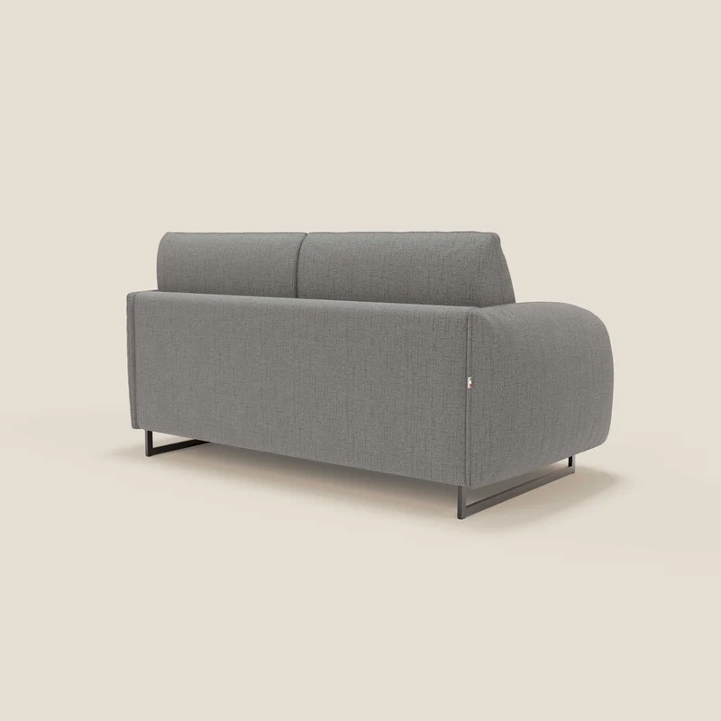 Ninfea Canapé convertible de design avec pieds hauts en métal et matelas H18 cm en tissu imperméable T03 gris