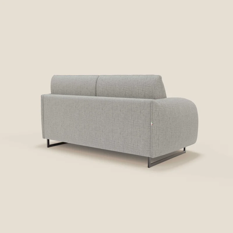 Ninfea Canapé convertible de design avec pieds hauts en métal et matelas H18 cm en tissu imperméable T03 gris clair