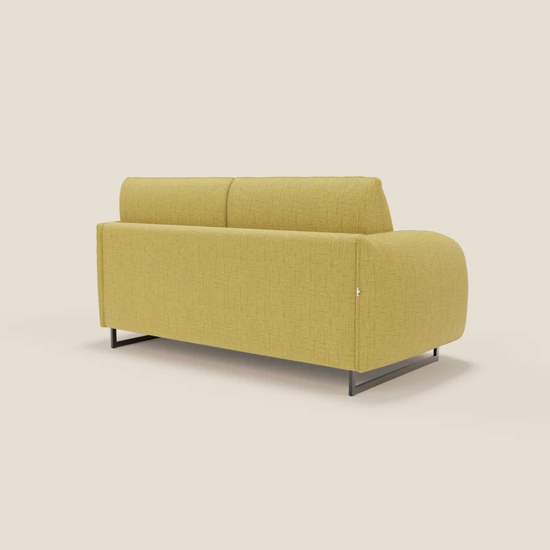Ninfea Canapé convertible de design avec pieds hauts en métal et matelas H18 cm en tissu imperméable T03 jaune