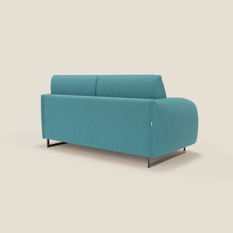 Ninfea Canapé convertible de design avec pieds hauts en métal et matelas H18 cm en tissu imperméable T03 bleu ciel