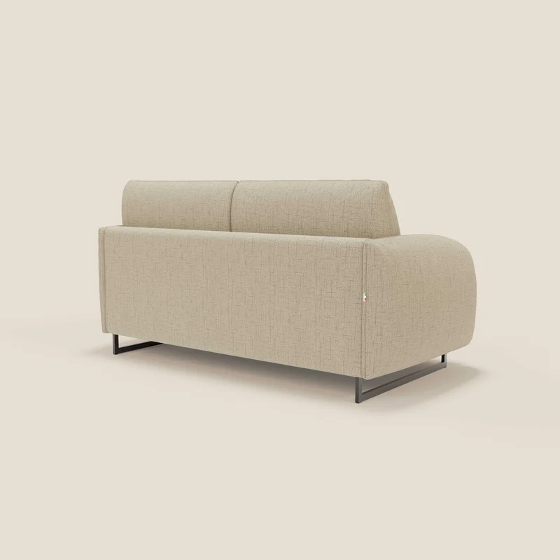 Ninfea Canapé convertible de design avec pieds hauts en métal et matelas H18 cm en tissu imperméable T03 beige