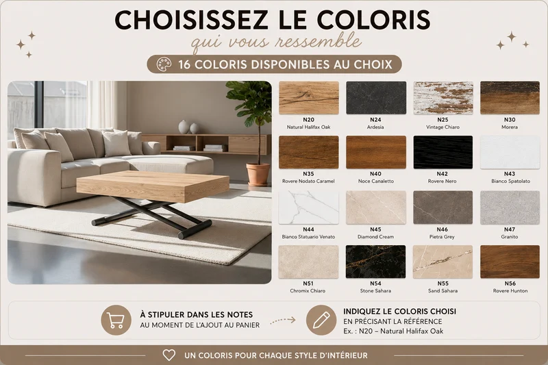 Table basse relevable et extensible - Compact