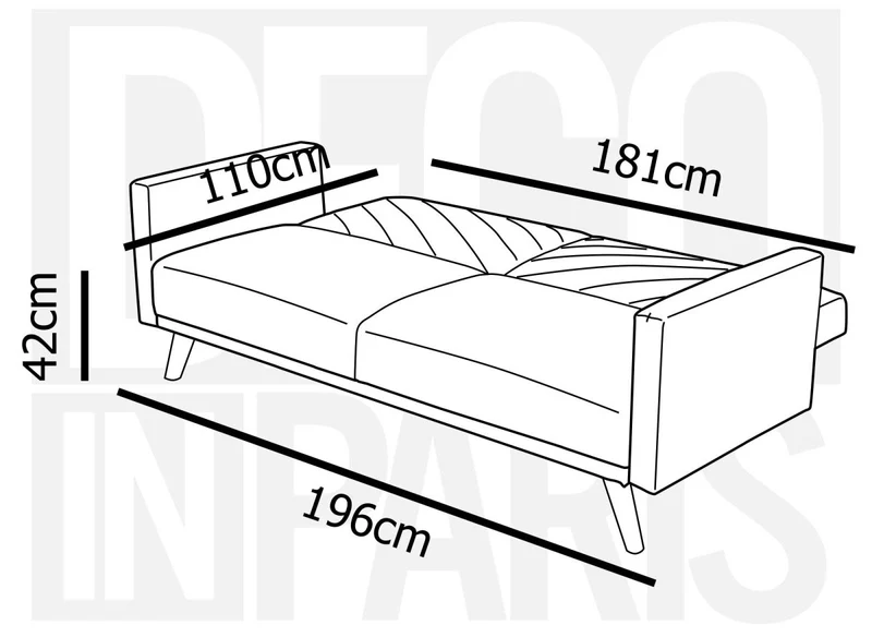 Canapé 3 places convertible scandinave en tissu beige BALDER