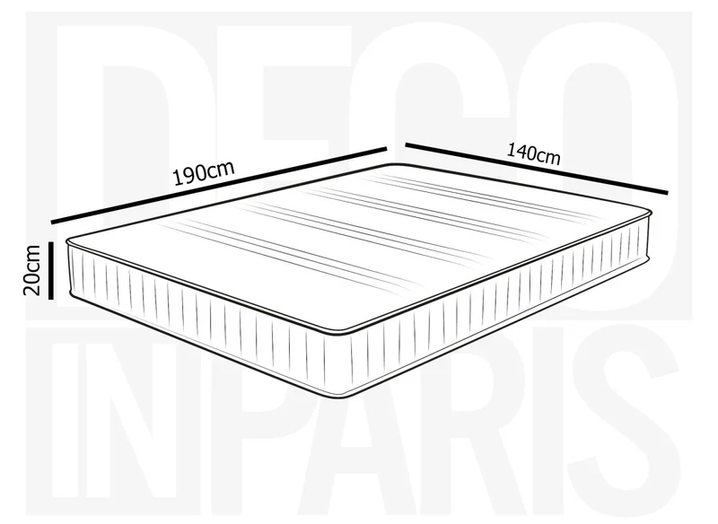 Matelas mousse ferme 140 x 190 cm épaisseur 20 cm AWAN