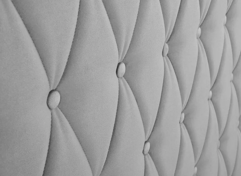 Lit coffre en velours gris 180X200 cm PERLA