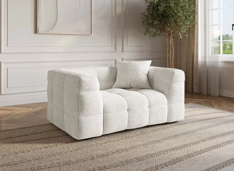 Fauteuil effet peau de mouton blanc écru BELLA