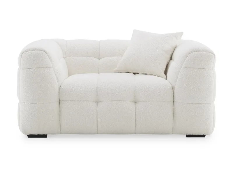 Fauteuil effet peau de mouton blanc écru BELLA