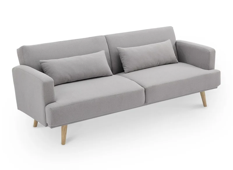 Canapé clic clac 3 places en tissu gris BART