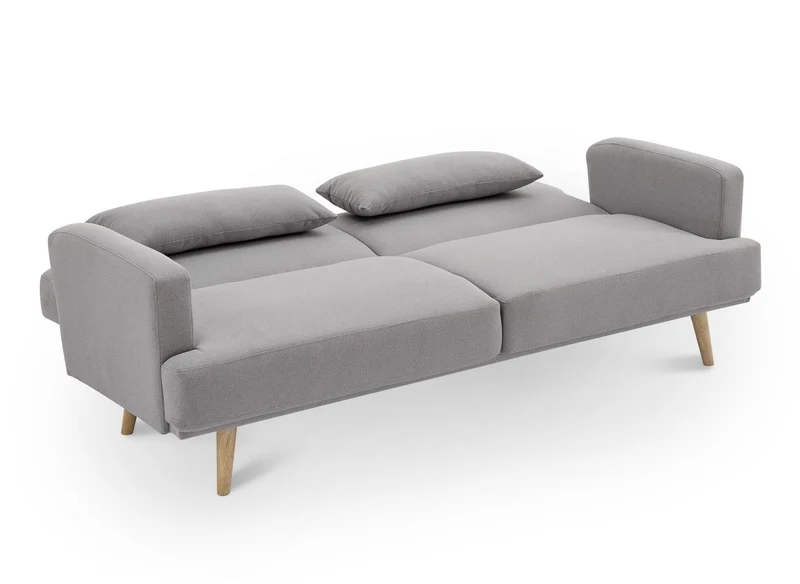Canapé clic clac 3 places en tissu gris BART