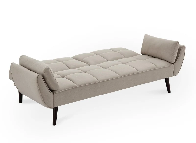 Canapé clic clac 3 places en tissu beige NARA