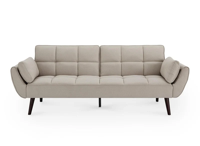 Canapé clic clac 3 places en tissu beige NARA