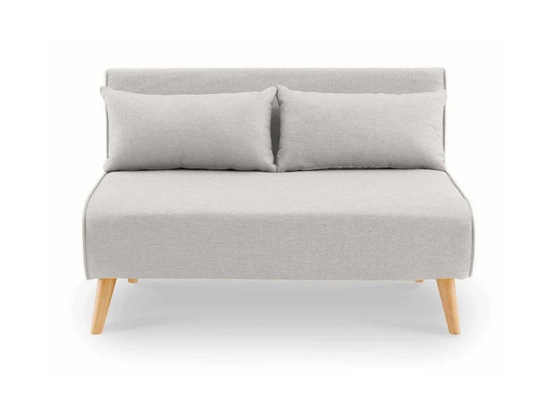 Canapé clic clac 2 places en tissu beige TONKA