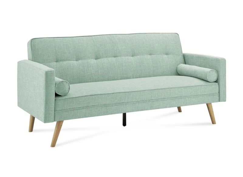 Banquette clic clac en tissu vert d'eau TANIA