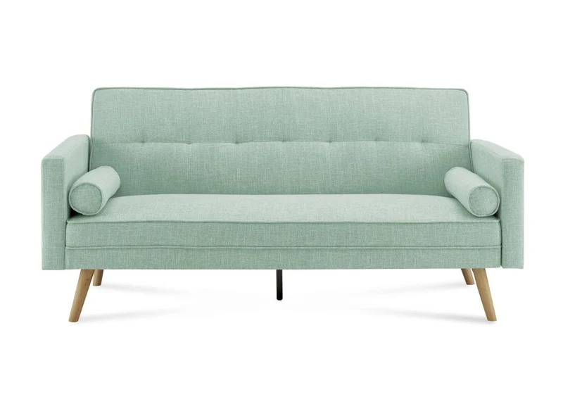 Banquette clic clac en tissu vert d'eau TANIA