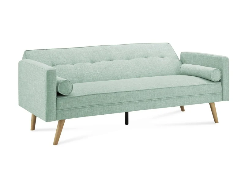 Banquette clic clac en tissu vert d'eau TANIA