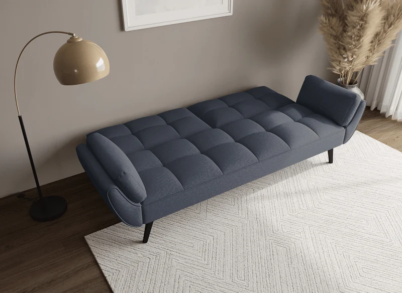 Canapé clic clac 3 places en tissu gris foncé NARA
