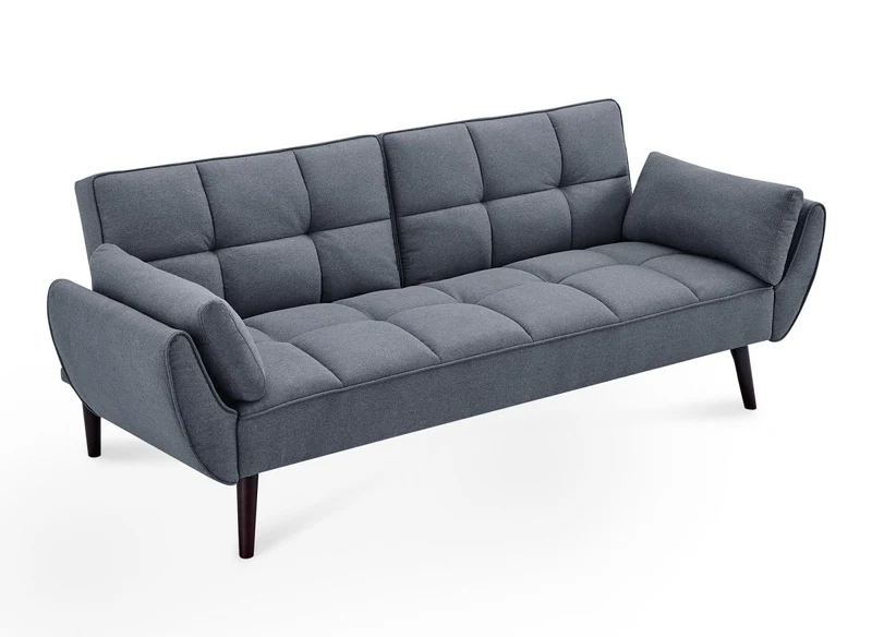 Canapé clic clac 3 places en tissu gris foncé NARA