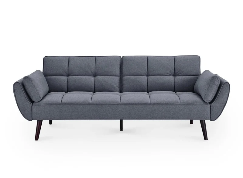 Canapé clic clac 3 places en tissu gris foncé NARA