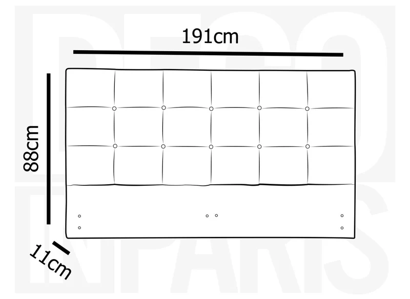 Tête de lit en tissu gris design 180 cm ALVERA