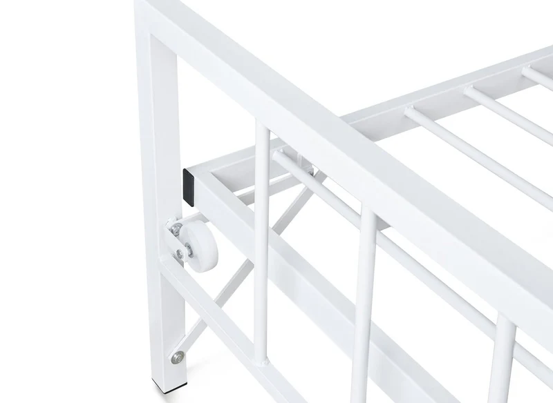 Lit banquette gigogne en métal blanc TORRY 90 x 190 cm