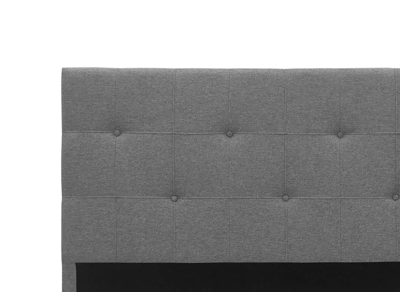 Tête de lit capitonnée en tissu gris 180 cm DOMICE