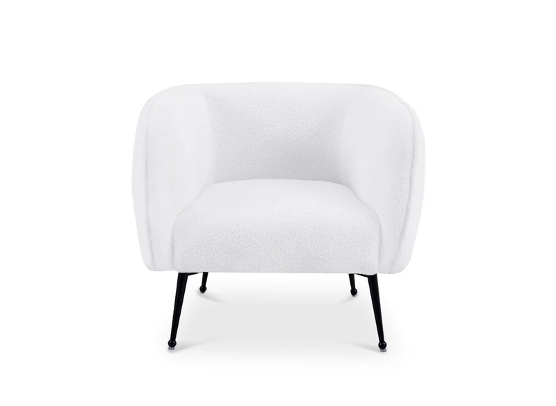 Fauteuil cabriolet tissu bouclette blanc PERRY