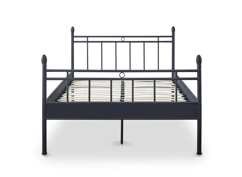 Lit double en métal noir KADY 160 x 200 cm