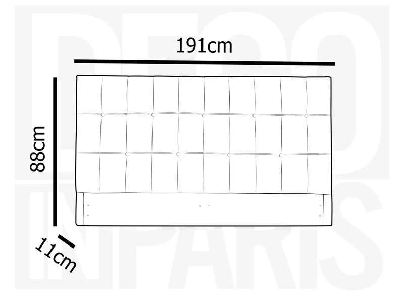 Tête de lit capitonnée en tissu beige 180 cm DOMICE
