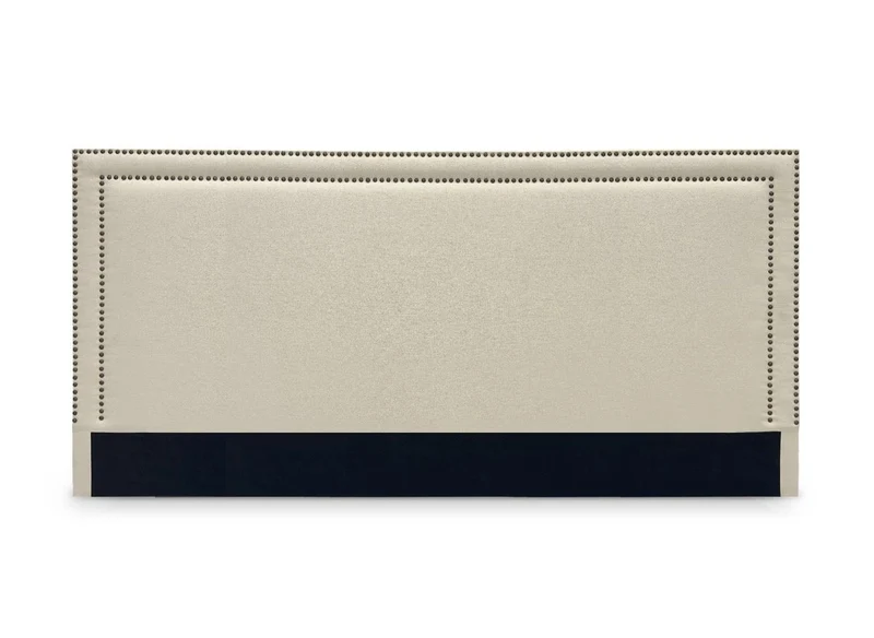 Tête de lit cloutée en tissu lin beige 180 cm LYVE