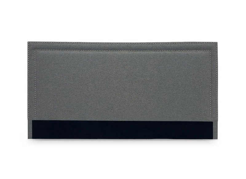 Tête de lit cloutée en tissu lin gris 160 cm LYVE