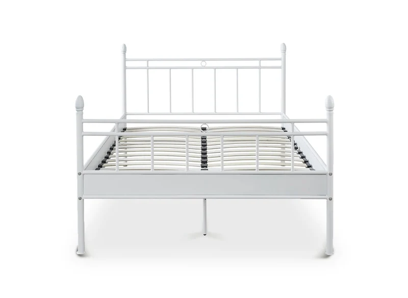 Lit double en métal blanc KADY 160 x 200 cm