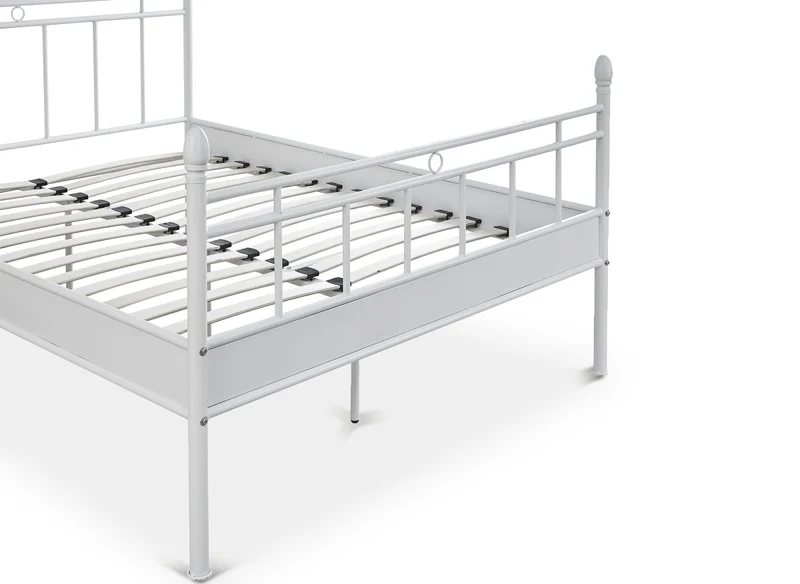 Lit double en métal blanc KADY 160 x 200 cm