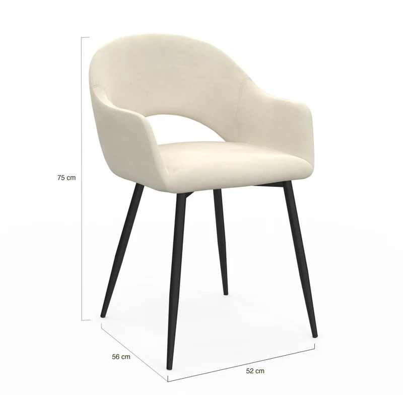 Lot de 2 chaises Rebecca Beige