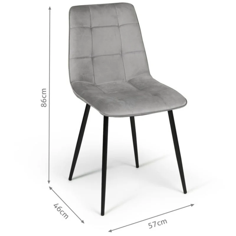 Lot de 4 chaises Linda Gris clair