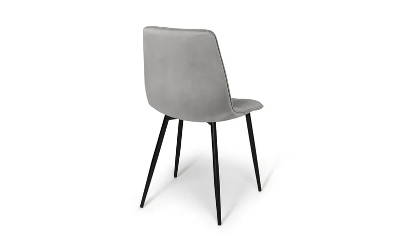 Lot de 4 chaises Linda Gris clair