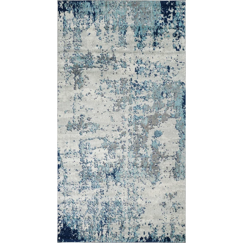 Tapis Abstrait Moderne Bleu/Gris/Blanc Dunkirk