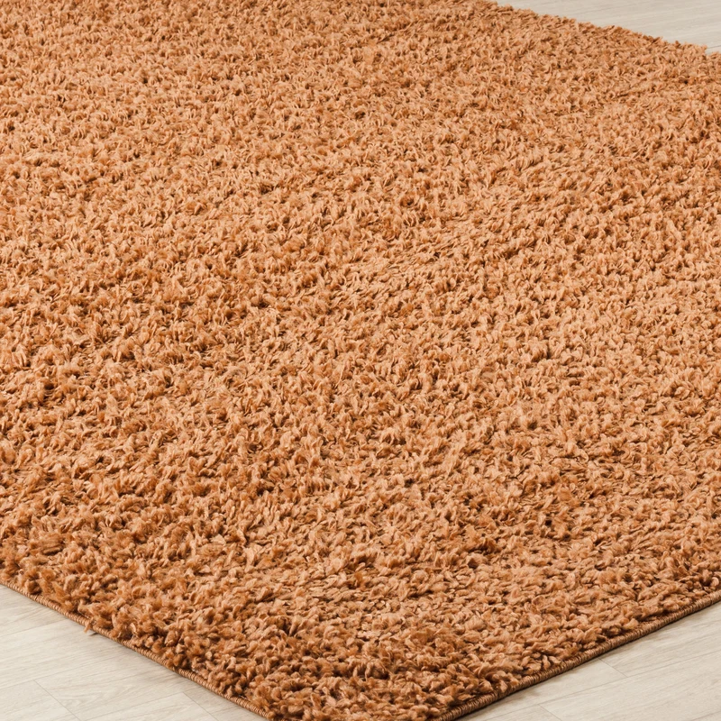 Tapis de Couloir Shaggy Moderne Terracotta Boracay