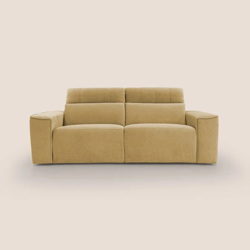 Clark Canapé modulable avec option relax électrique en tissu imperméable et détachable T17 jaune