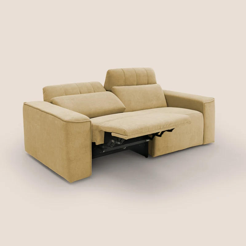 Clark Canapé modulable avec option relax électrique en tissu imperméable et détachable T17 jaune