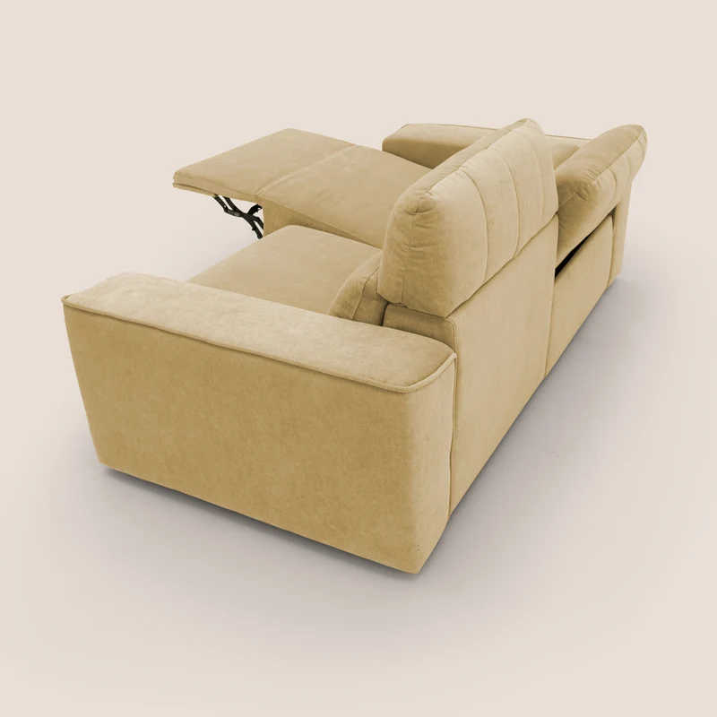 Clark Canapé modulable avec option relax électrique en tissu imperméable et détachable T17 jaune