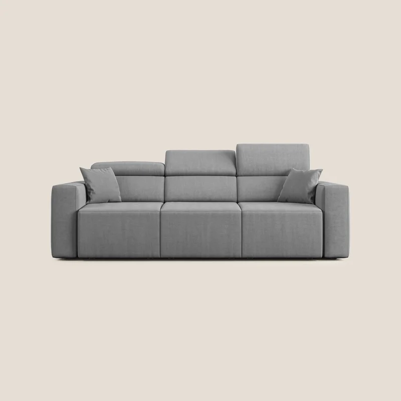 Orwell canapé avec 3 assises extractibles en microfibre détachable T11 gris
