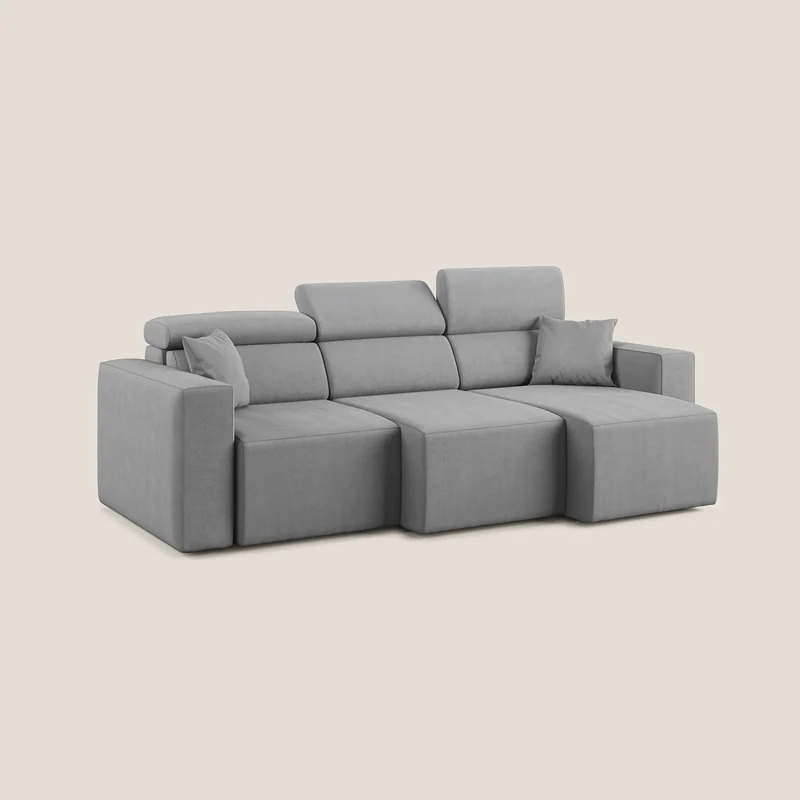 Orwell canapé avec 3 assises extractibles en microfibre détachable T11 gris
