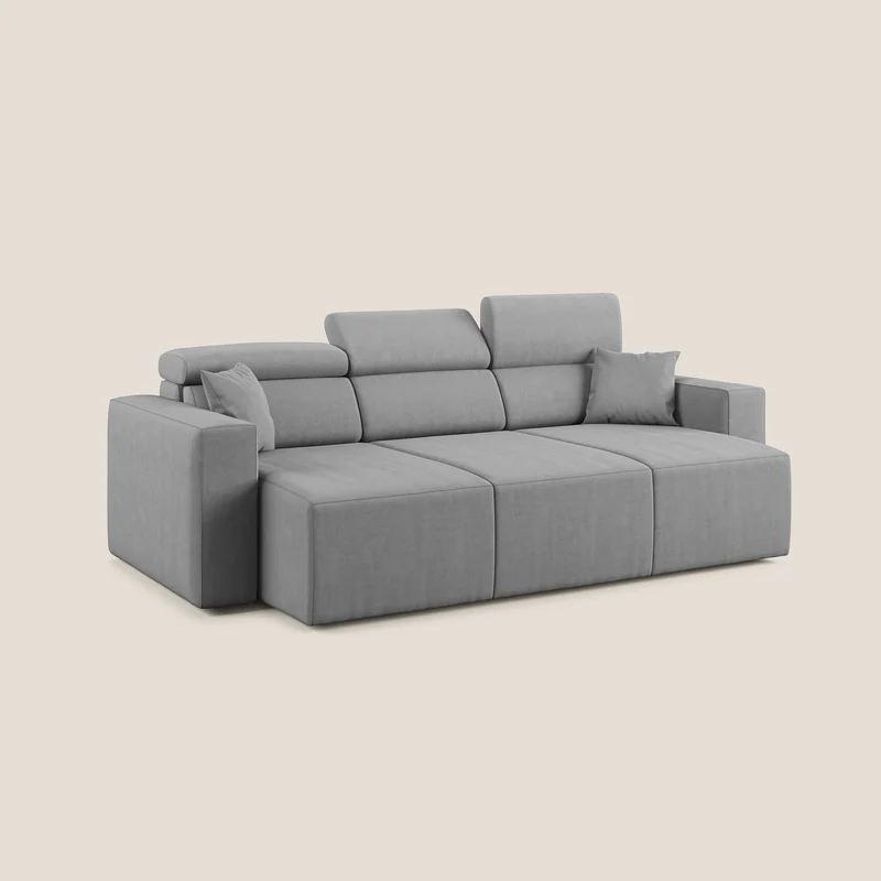 Orwell canapé avec 3 assises extractibles en microfibre détachable T11 gris