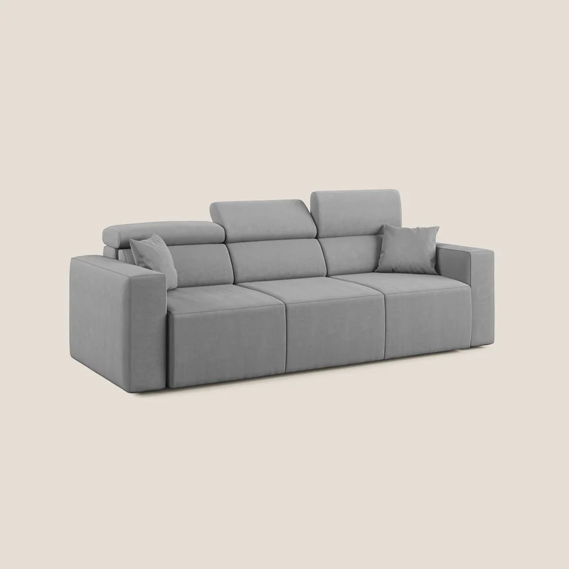 Orwell canapé avec 3 assises extractibles en microfibre détachable T11 gris