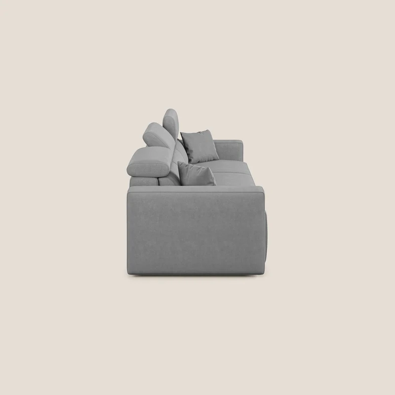Orwell canapé avec 3 assises extractibles en microfibre détachable T11 gris
