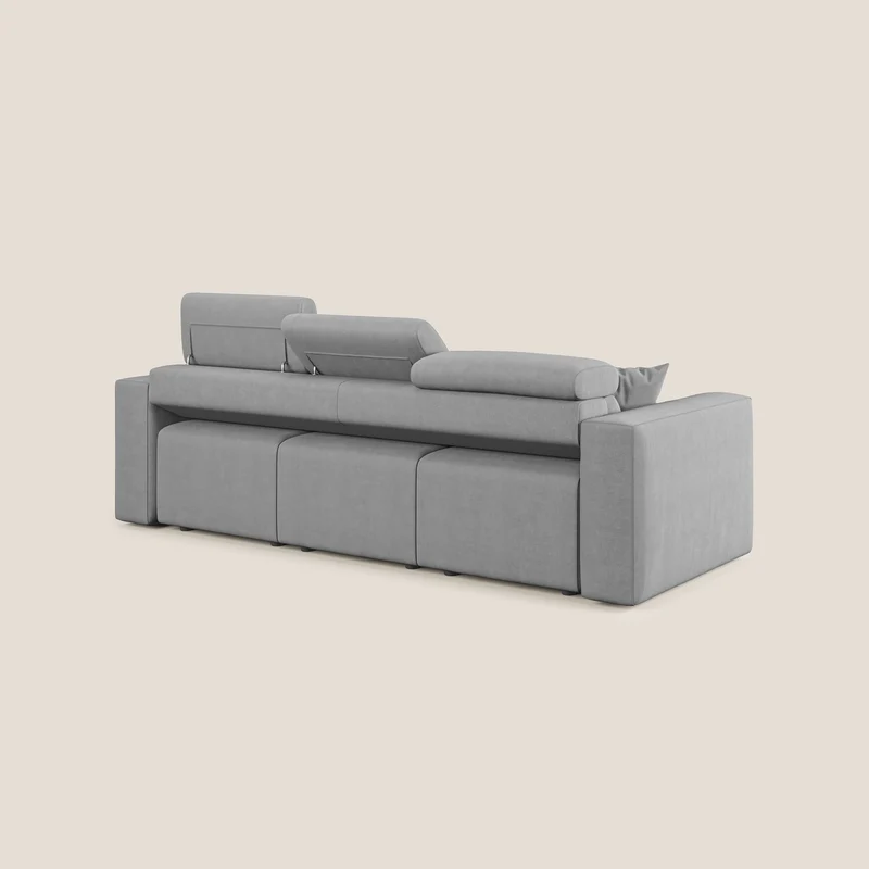 Orwell canapé avec 3 assises extractibles en microfibre détachable T11 gris