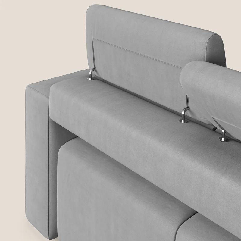 Orwell canapé avec 3 assises extractibles en microfibre détachable T11 gris