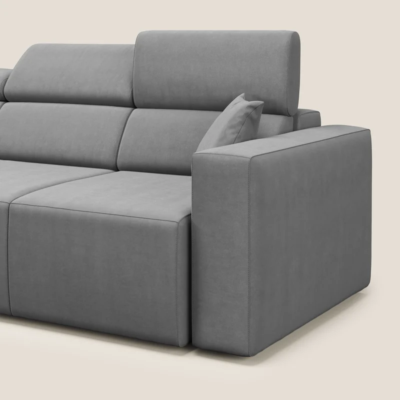Orwell canapé avec 3 assises extractibles en microfibre détachable T11 gris