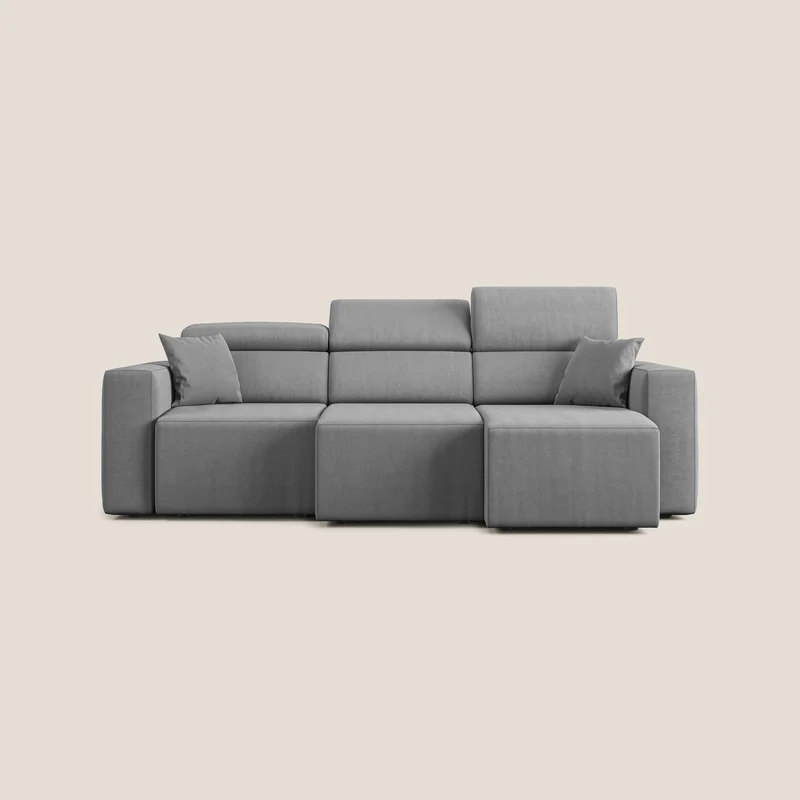 Orwell canapé avec 3 assises extractibles en microfibre détachable T11 gris