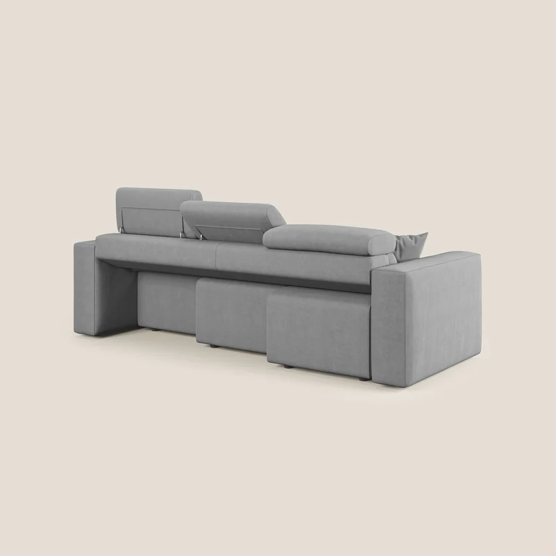 Orwell canapé avec 3 assises extractibles en microfibre détachable T11 gris